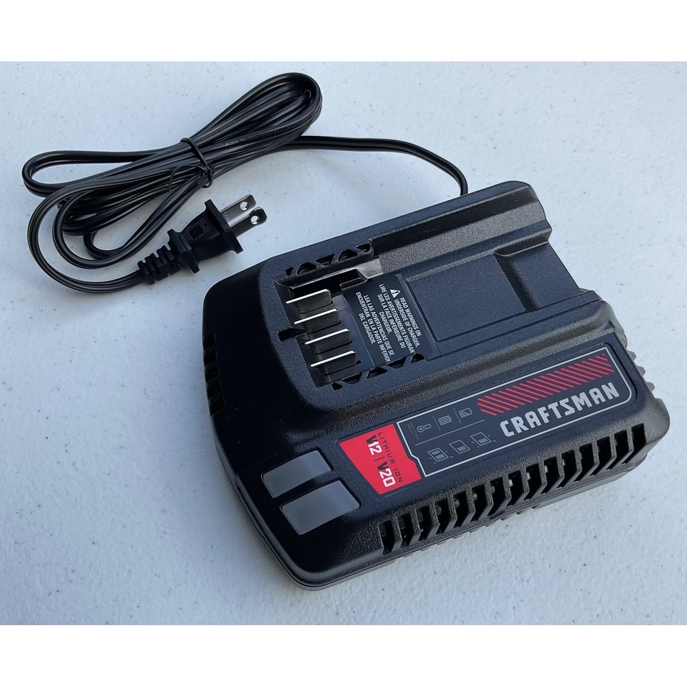 Craftsman CMCB100 V12 V20 Lithium Ion Battery Charger Type 1 Black Red 120V AC - Picture 4 of 5
